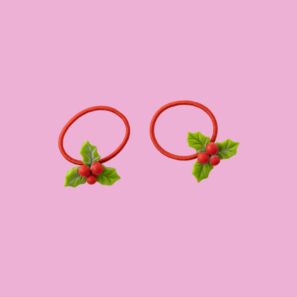 Kaisercraft Kaiser Mini Christmas 2 Pack Fabric Hair Ties - Holly