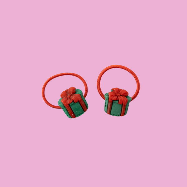 Kaisercraft Kaiser Mini Christmas 2 Pack Fabric Hair Ties - Present