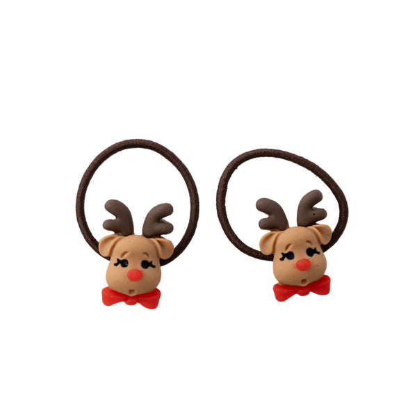 kaisercraft Kaiser Mini Christmas 2 Pack Fabric Hair Ties - Reindeer