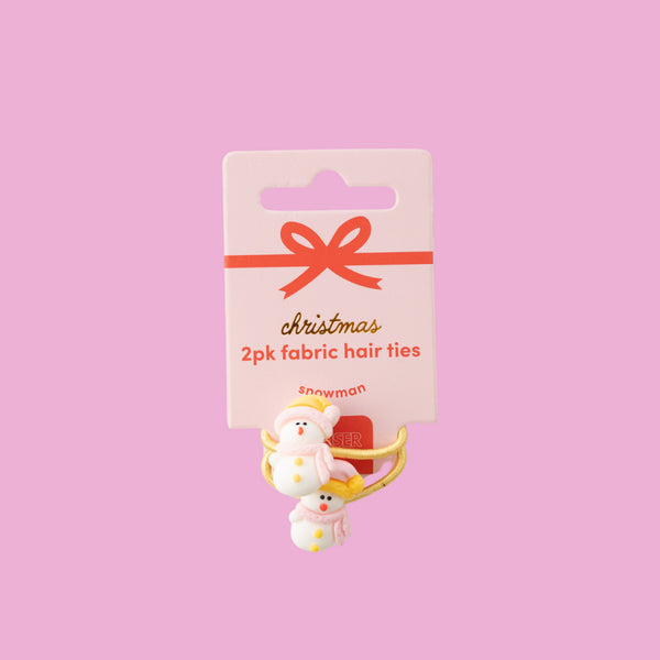Kaisercraft Kaiser Mini Christmas 2 Pack Fabric Hair Ties - Snowman