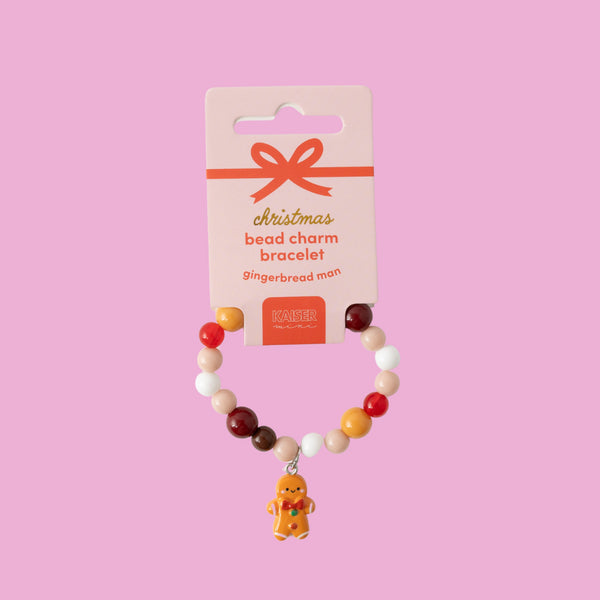 Kaisercraft Kaiser Mini Christmas Bead Charm Bracelet - Gingerbread Man