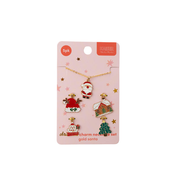 kaisercraft Kaiser Mini Christmas Charm Necklace Set 5 Pack - Gold Santa
