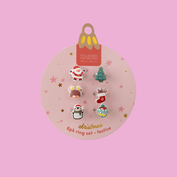Kaisercraft Kaiser Mini Christmas Ring Set 6 Pack - Festive
