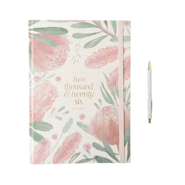 kaisercraft 2026 A4 Daily Diary & Pen - Blossoms