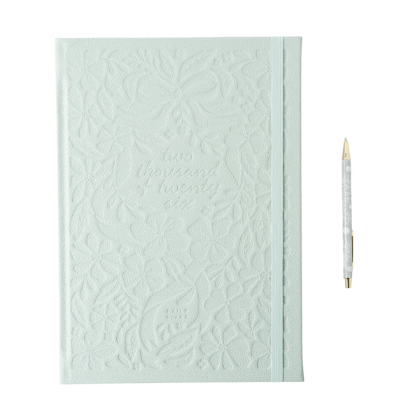 kaisercraft 2026 A4 Daily Diary & Pen - Mint Petals