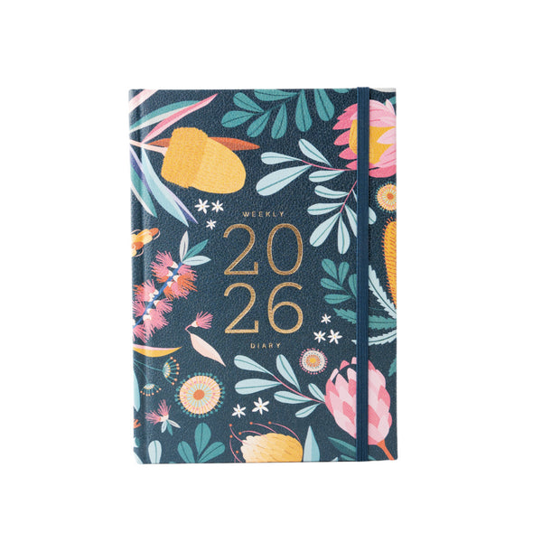 kaisercraft 2026 A5 Weekly Diary - Indigo Flora