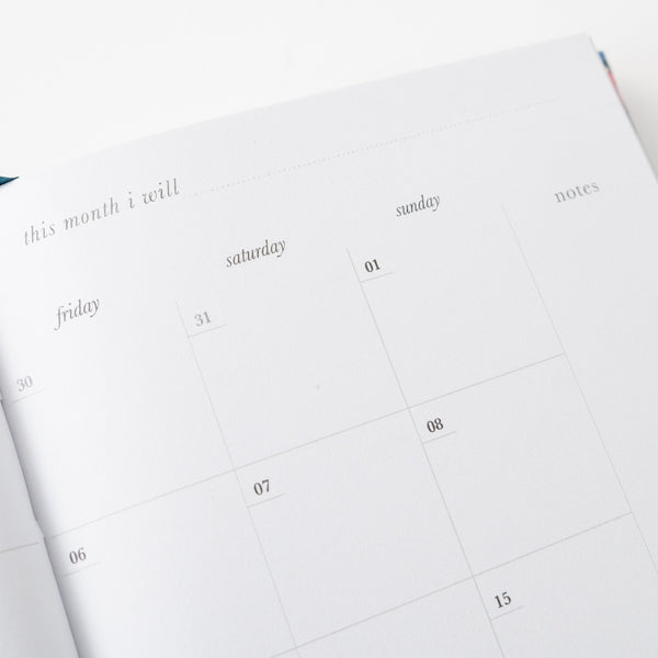 Kaisercraft 2026 A6 Weekly Diary - Indigo Flora