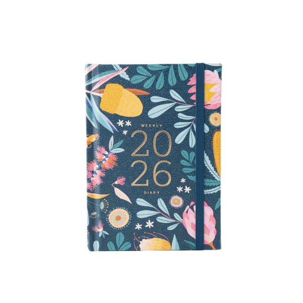 kaisercraft 2026 A6 Weekly Diary - Indigo Flora