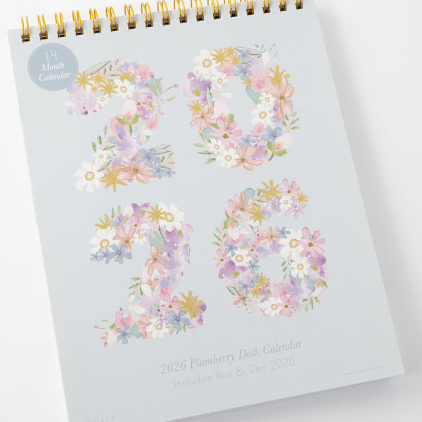 Kaisercraft 2026 Desk Calendar - Plumberry