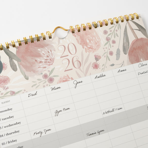 Kaisercraft 2026 Family Calendar - Blossoms