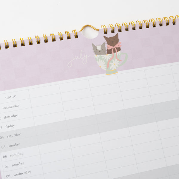Kaisercraft 2026 Family Calendar - Kit-Tea Cat
