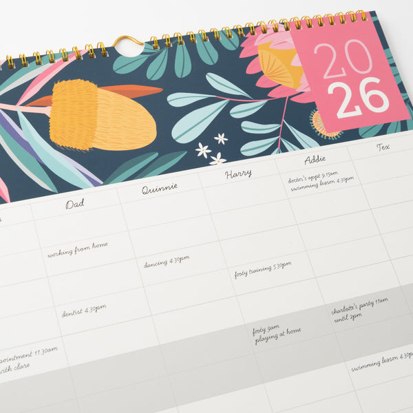 Kaisercraft 2026 Jumbo Family Calendar - Indigo