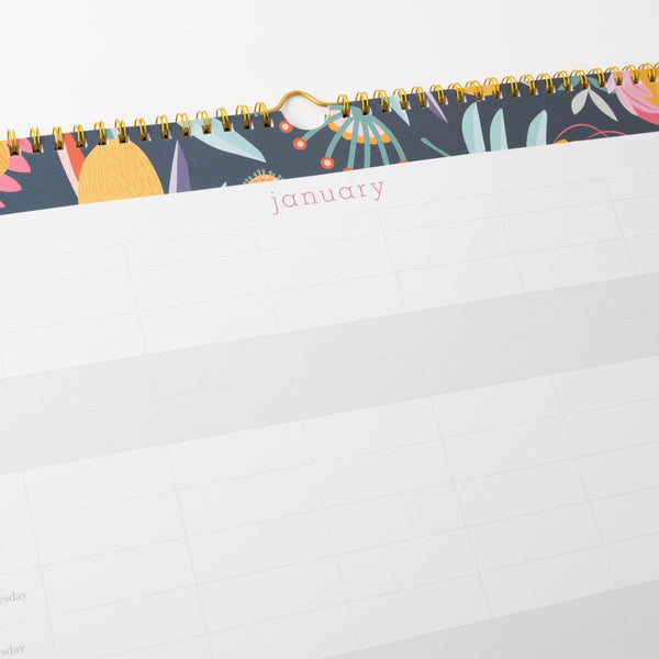 Kaisercraft 2026 Jumbo Family Calendar - Indigo