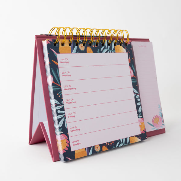 Kaisercraft 2026 Spiral Weekly Desk Planner - Indigo