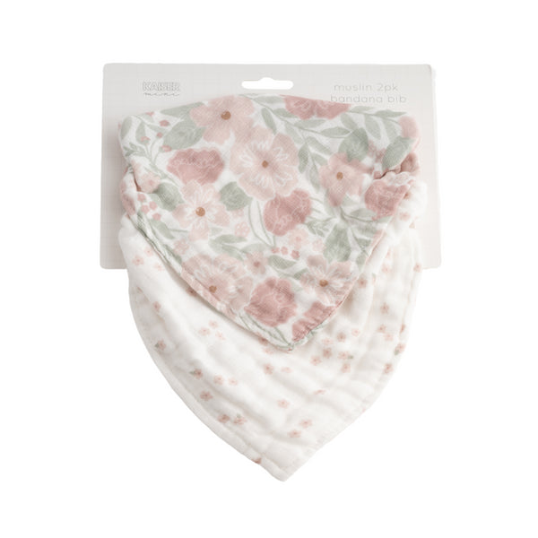 kaisercraft 2Pk Muslin Bandana Bib - Garden Bloom