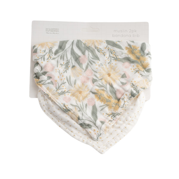 kaisercraft 2Pk Muslin Bandana Bib - Wild Natives