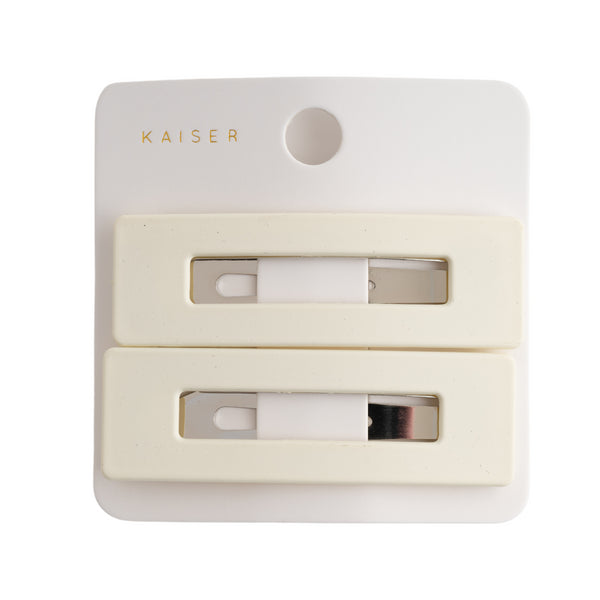 kaisercraft 2Pk Rec Matte Hair Clips - Cream