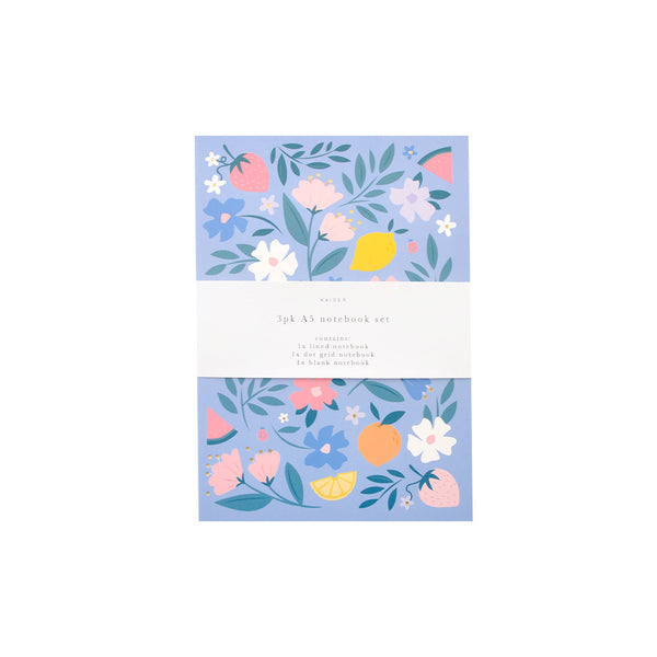 kaisercraft 3Pk A5 Notebook Set - Bloom