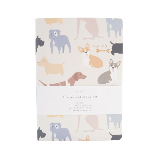 kaisercraft 3Pk A5 Notebook Set - Pawfect Pups