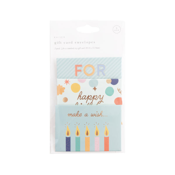 kaisercraft 3Pk Gift Card Envelopes - Confetti Pop