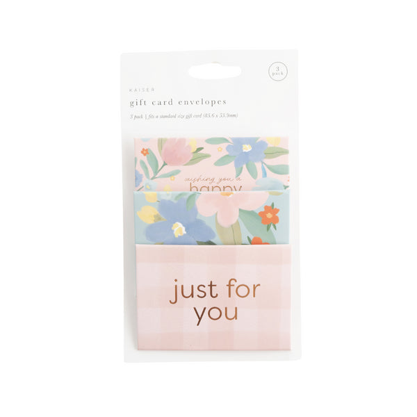 kaisercraft 3Pk Gift Card Envelopes - Flower Market