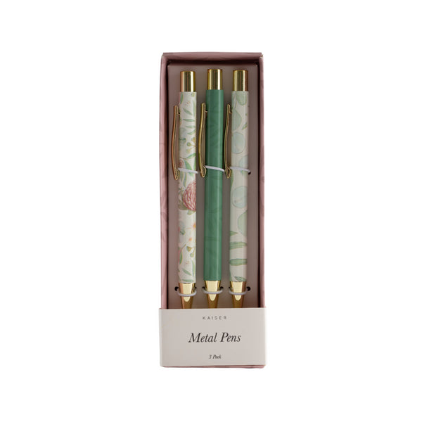 kaisercraft 3Pk Metal Pens - Waratah