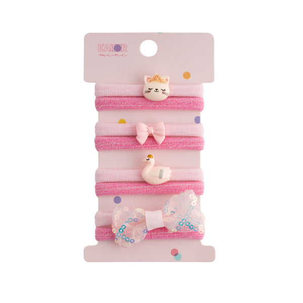 kaisercraft 4Pk Novelty Flat Hair Tie Set - Bow