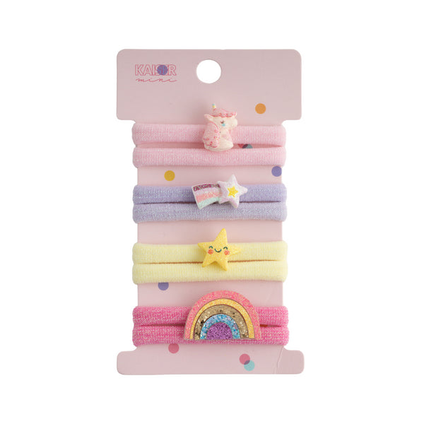 kaisercraft 4Pk Novelty Flat Hair Tie Set - Rainbow