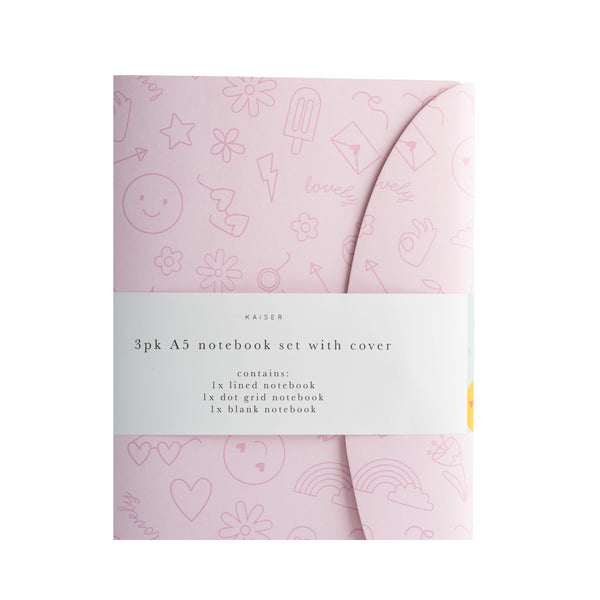 kaisercraft A5 3Pk Notebook With Cover - Sunny