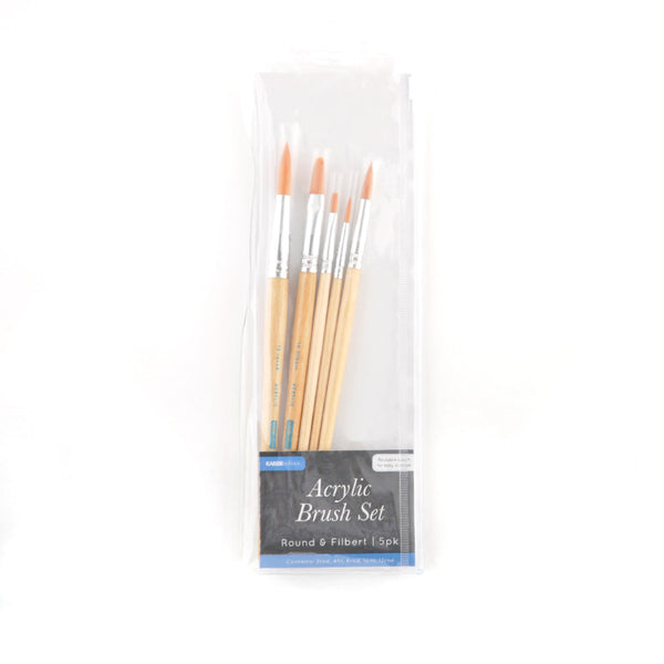kaisercraft Acrylic Brushes Round/Filbert 5pk