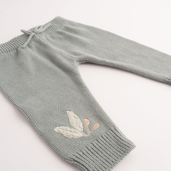 Kaisercraft Baby Knit Jogger - DUSTY BLUE Size 6-12M