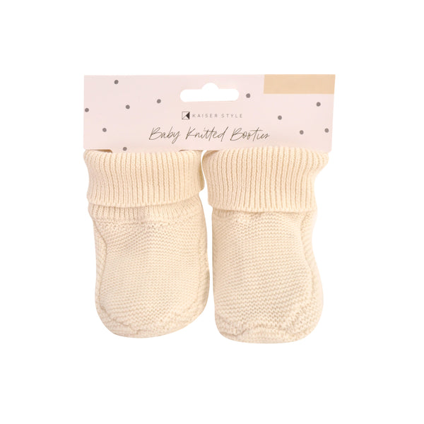 kaisercraft Baby Knitted Booties 6-12 Months - Cream