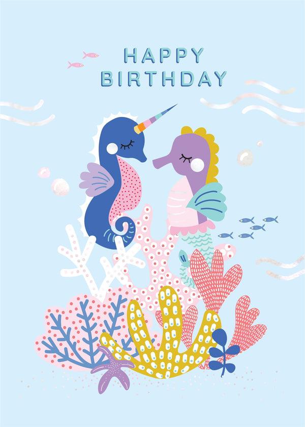 kaisercraft Birthday Card - Seahorses
