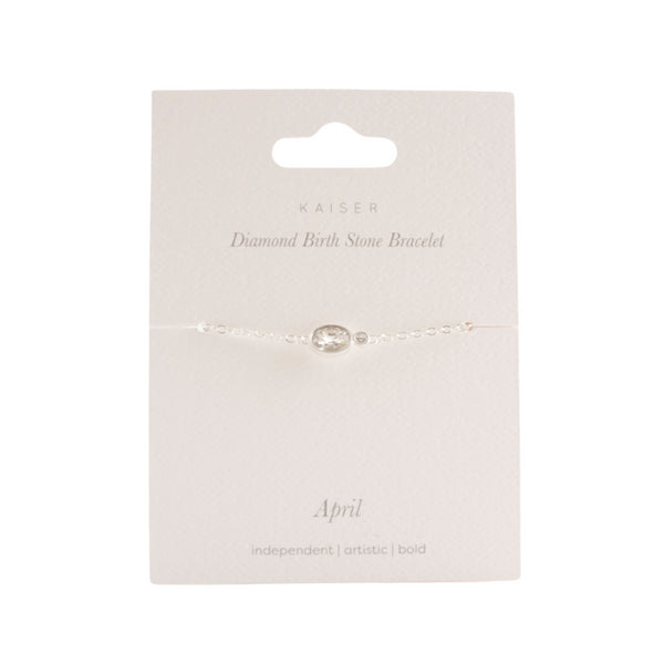 kaisercraft Birthstone Bracelet Silver - April