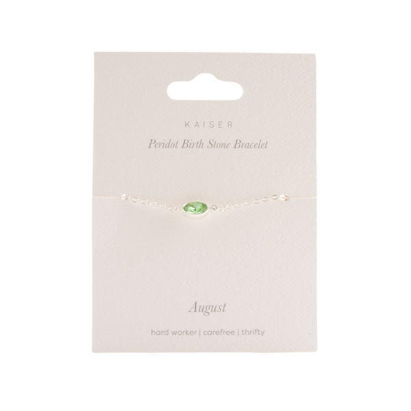 kaisercraft Birthstone Bracelet Silver - August