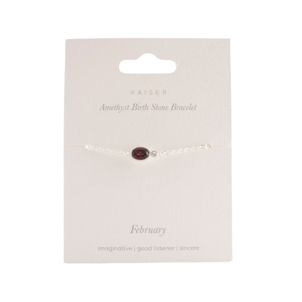 kaisercraft Birthstone Bracelet Silver - February