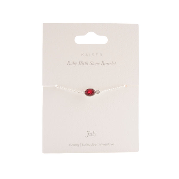 kaisercraft Birthstone Bracelet Silver - July