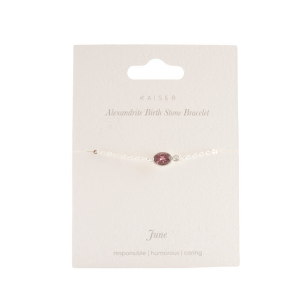 kaisercraft Birthstone Bracelet Silver - June