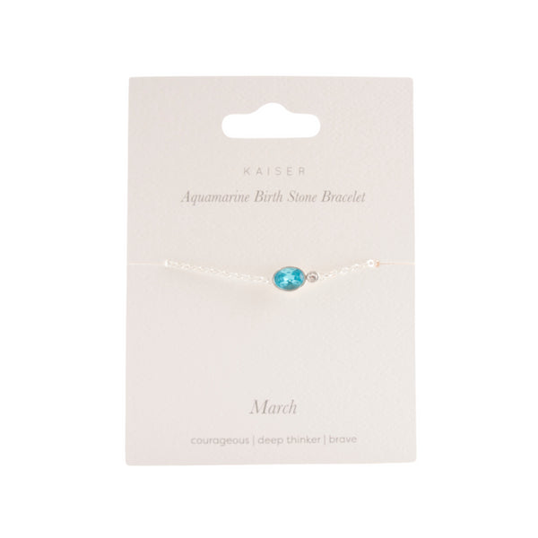 kaisercraft Birthstone Bracelet Silver - March