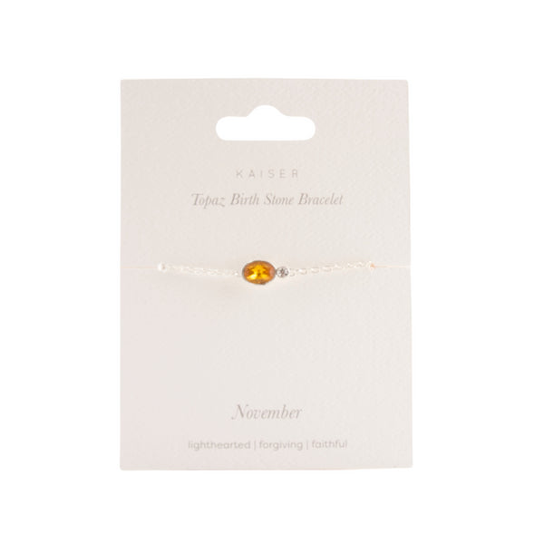 kaisercraft Birthstone Bracelet Silver - November