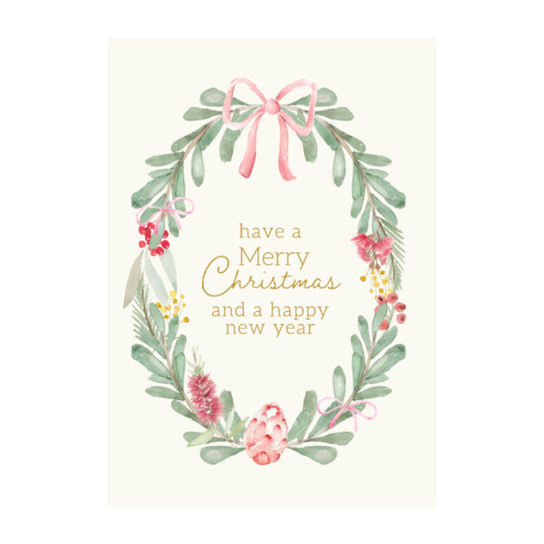 kaisercraft Christmas Greeting Card - Oval Wreath