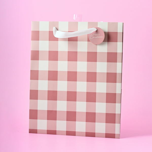 Kaisercraft Christmas Large Gift Bag - Berry Gingham