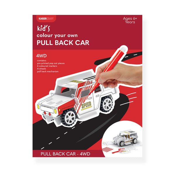 kaisercraft Colour Your Own Pull-Back Car - 4Wd