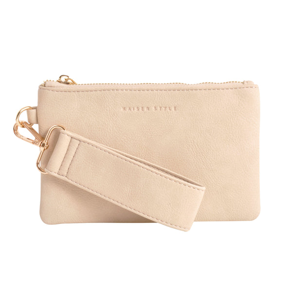 kaisercraft Faux Leather Clutch with Strap - Beige