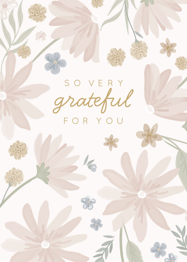 kaisercraft Greeting Card Blushing Floral- Grateful