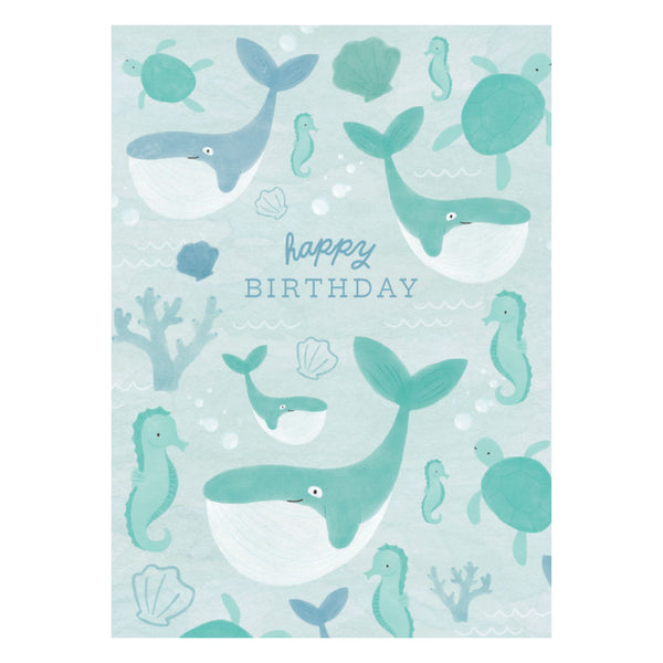 kaisercraft Greeting Card - Bubbles - Blue Sea Life