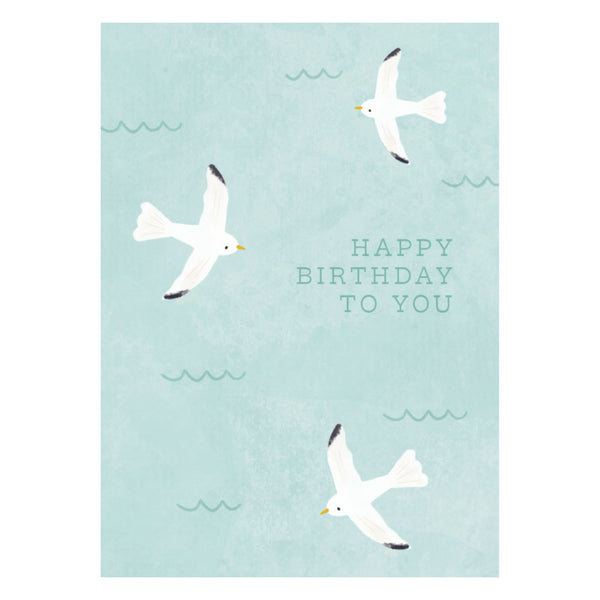 kaisercraft Greeting Card - Bubbles - Blue Seagulls