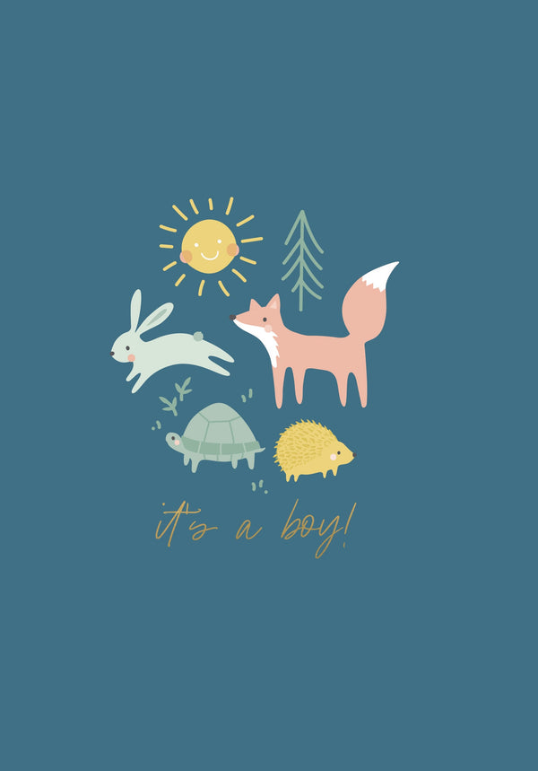 kaisercraft Greeting Card Sunny - Woodland Navy