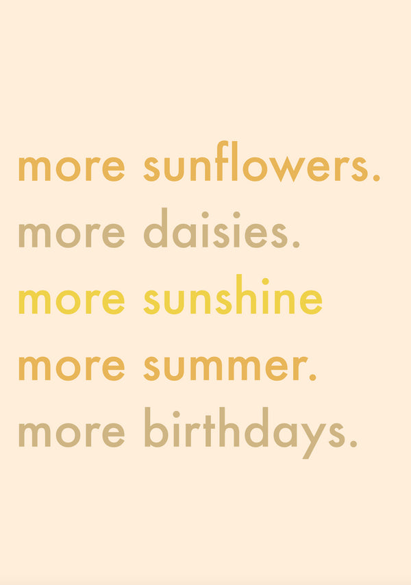 kaisercraft Greeting Card SUNSHINE - MORE