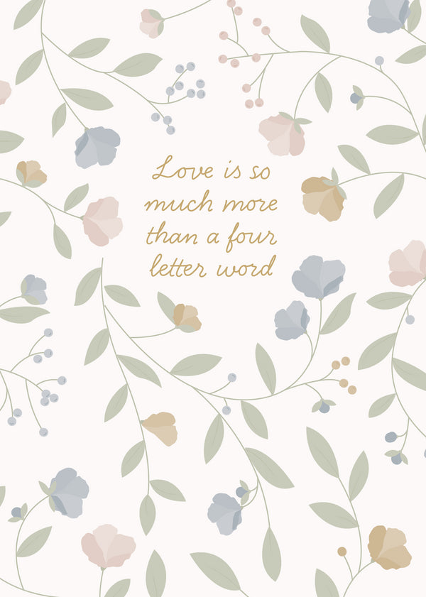 kaisercraft Greeting Card Valentine- Four Letters